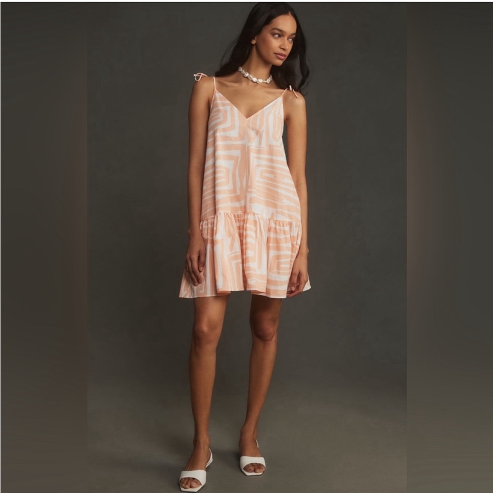 Anthropologie Maeve Sleeveless Flounce Swing Mini Dress Women’s Large NWT